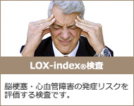 LOX-index検査　脳梗塞・心血管障害の発症リスクを評価する検査です。